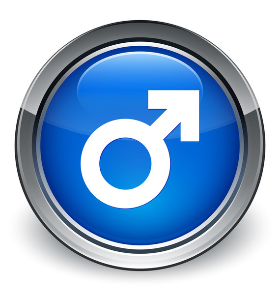 Male icon glossy blue button - Photo, image