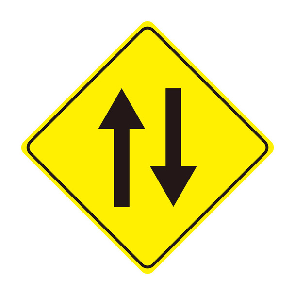 Road sign material for conspicuous two-way traffic - Vector, imagen