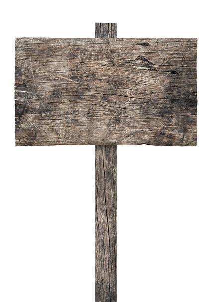 vieux panneau en bois isolé sur fond blanc - Photo, image