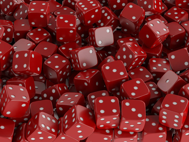 Background formed by white dices. 3d illustration. - Foto, Imagen