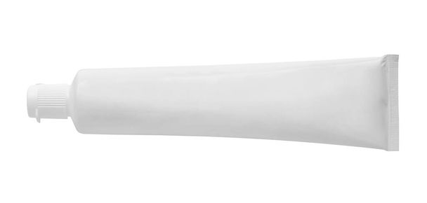 white toothpaste tube isolated on white background - Fotó, kép