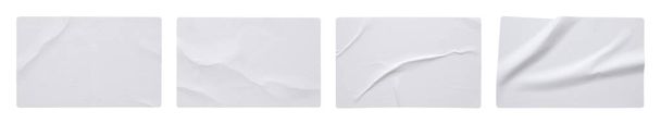 Prázdné papírové samolepky štítek set izolované na bílém pozadí - Fotografie, Obrázek