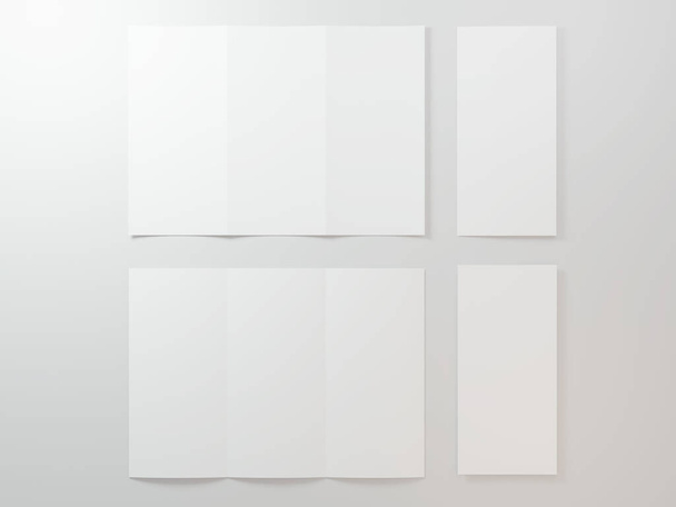 Leaflet 3D render mockup visualisation with empty sheets and simple grey background for presentation, branding and portfolio - 写真・画像