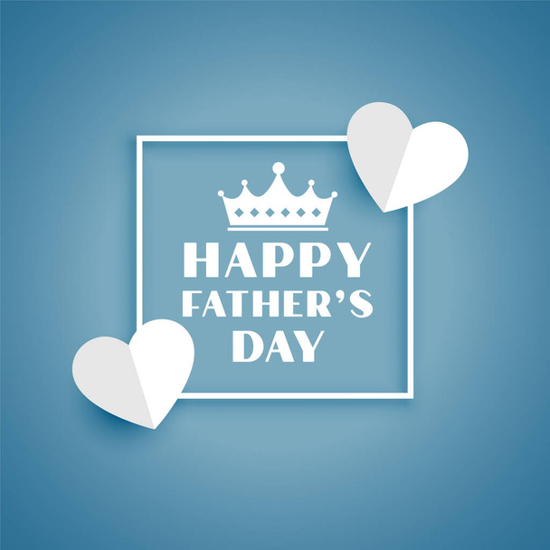paper style happy father's day card with crown - Wektor, obraz