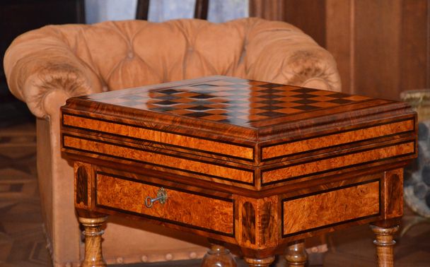 Luxe antieke houten schaakbord - Foto, afbeelding