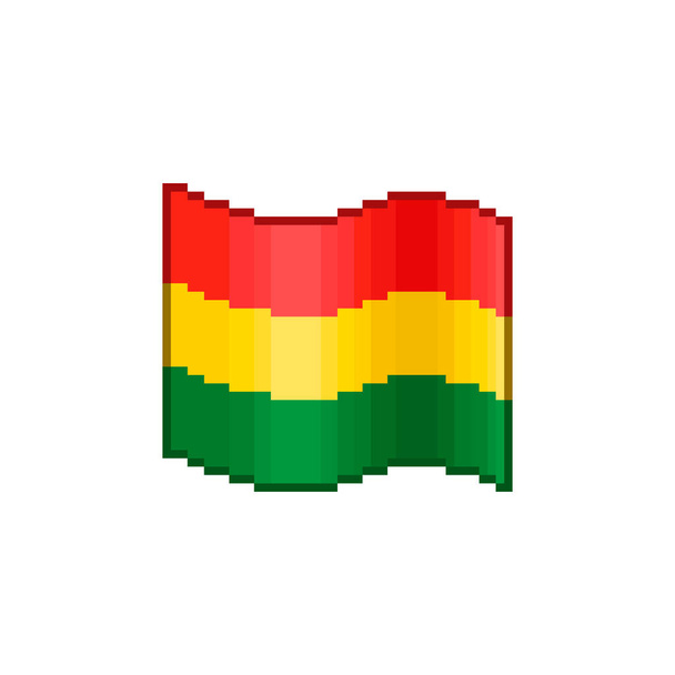 красочный простой векторный плоский пиксельный рисунок плавающего флага Боливии - Вектор,изображение