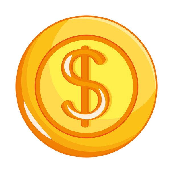 moneda de dinero icono - Vector, imagen