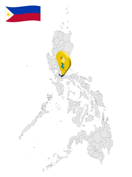 Sijainti Lagunan maakunta kartalla Filippiinit. 3d sijainti merkki Laguna. Laadukas kartta maakuntien Filippiinien suunnittelua. Vektorikuvitus. EPS10. - Vektori, kuva