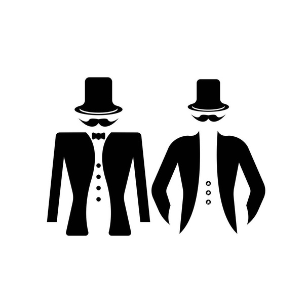 Tuxedo logo design illustration vintage hipster vector - Vector, afbeelding