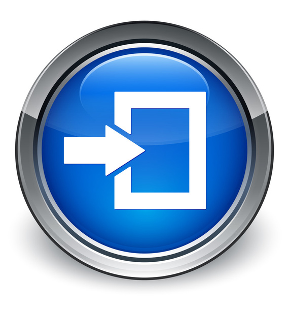 Login icon glossy blue button - Photo, Image