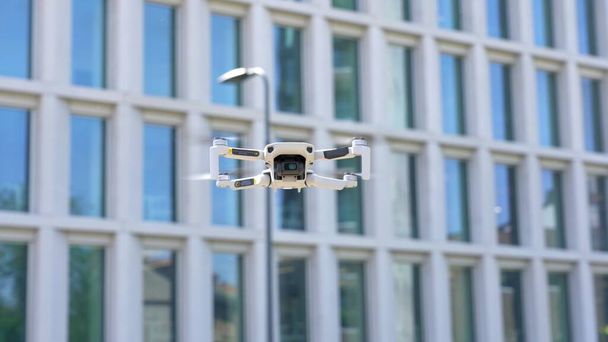 use the drone for surveys and measurements to create a 3d virtual reality model of the building - the drone in construction works - new technology on construction sites - Real estate video and photo - Photo, Image