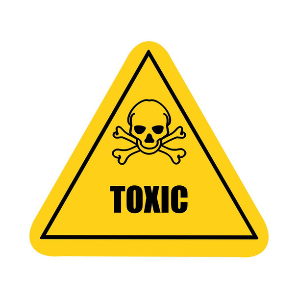 Toxisch symbool wordt gebruikt om te waarschuwen voor gevaren, symbolen die in de industrie of het laboratorium worden gebruikt  - Foto, afbeelding