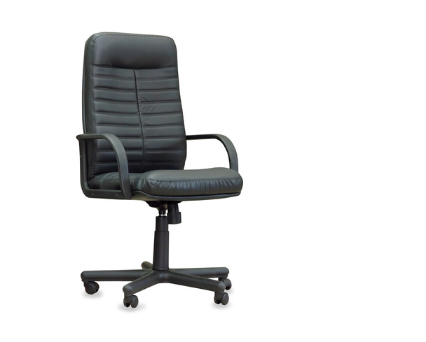 The office chair from black leather. Isolated - Foto, imagen