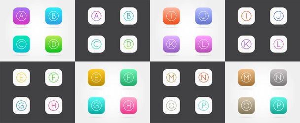 Set di App Icon Template con Linee Guida. Vettore. Colore fresco. - Vettoriali, immagini