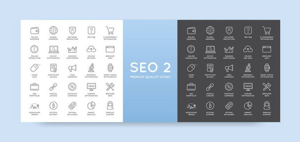 Zestaw Vector SEO Search Engine Optimization elementy i ikony ilustracja może być używany jako logo lub Icon w najwyższej jakości - Wektor, obraz