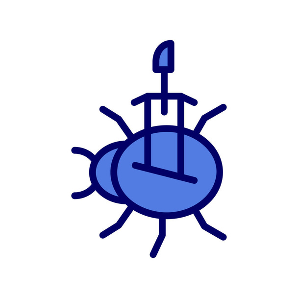 Antivirus line art vector icon for apps and websites  - Vektör, Görsel