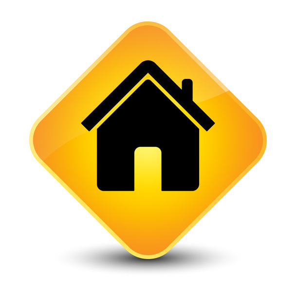 Otthoni ikon sárga gomb - Fotó, kép