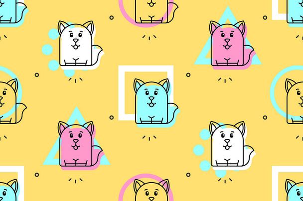 Seamless pattern with Dogs. Icon design. Template elements - Διάνυσμα, εικόνα