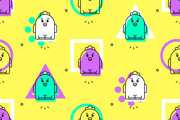 Seamless pattern with Chicks. Icon design. Template elements - Vetor, Imagem