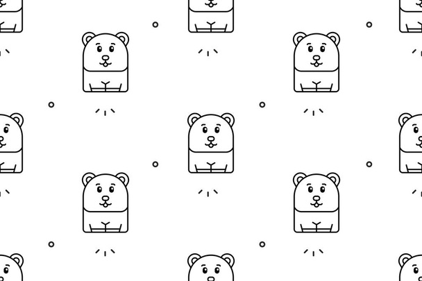 Seamless pattern with Pandas. Icon design. Template elements - Vector, afbeelding