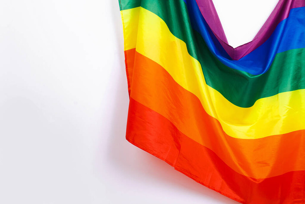Flag of pride, LGBTQ flag, rainbow flag on a white background - Foto, imagen