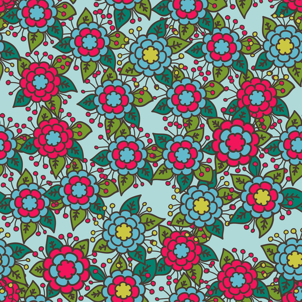 Pattern with abstract flowers. - Vettoriali, immagini