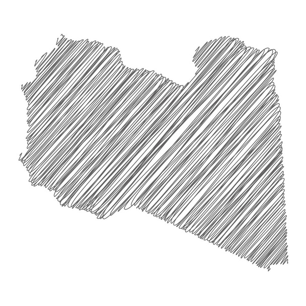 vektori kuva scribble piirustus kartta Libyan - Vektori, kuva