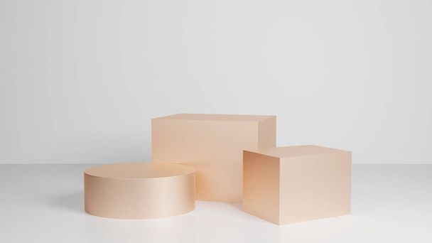 3D oro rosa cuadrado producto exhibición podio - Foto, Imagen