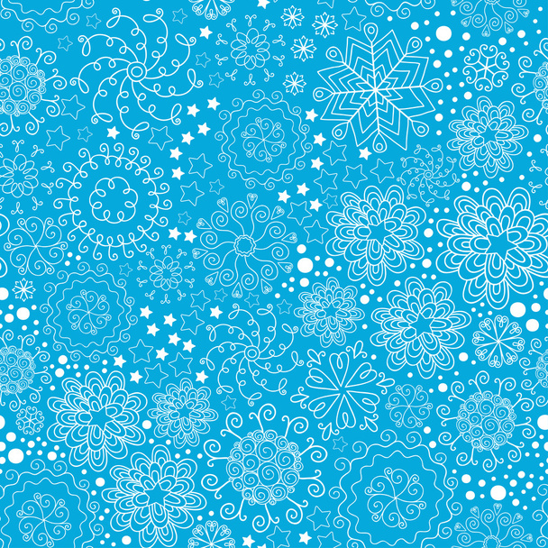 Seamless pattern with snowflakes - Vector, imagen