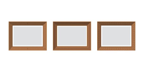 Set of empty frames. Isolated. Flat style. Vector illustration - Vektör, Görsel