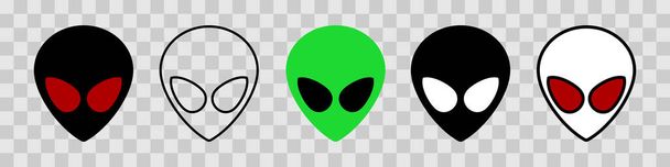 Alien icon. Alien head symbol for apps and websites. Vector illustration isolated on background. Vector EPS 10 - Wektor, obraz