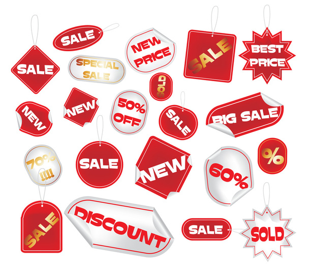 Vector set of tags - Vector, Image