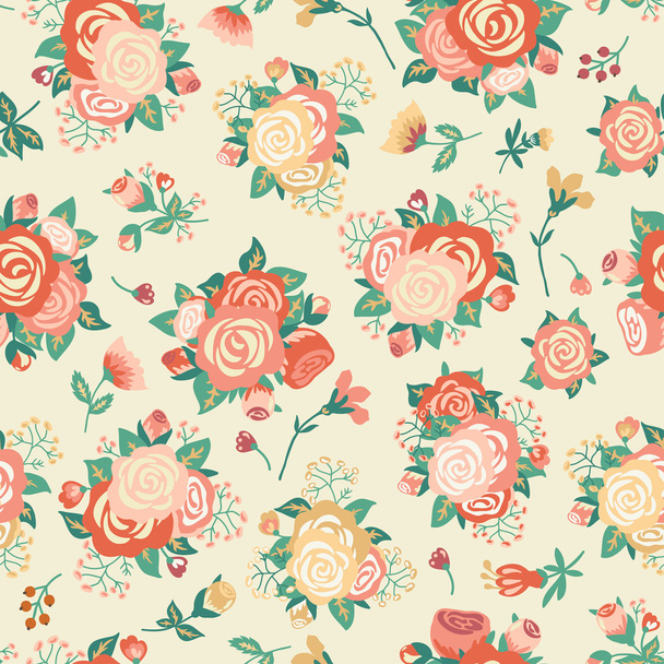 Pattern with  roses. - Vector, Image