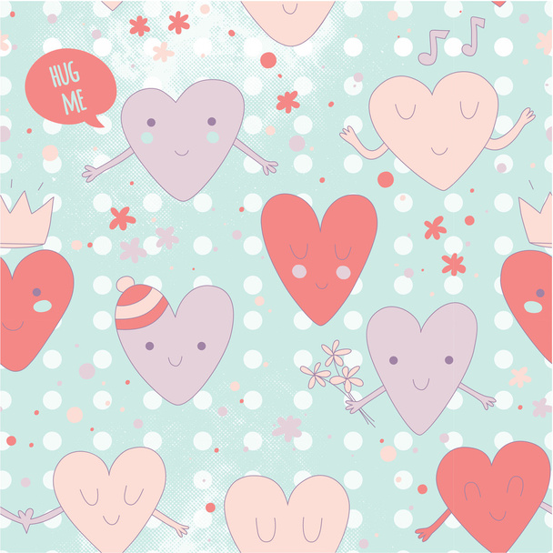 Pattern with hearts in love. - Vektor, Bild