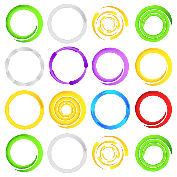 Circular spiral, swirl and twirl element - Vector, imagen