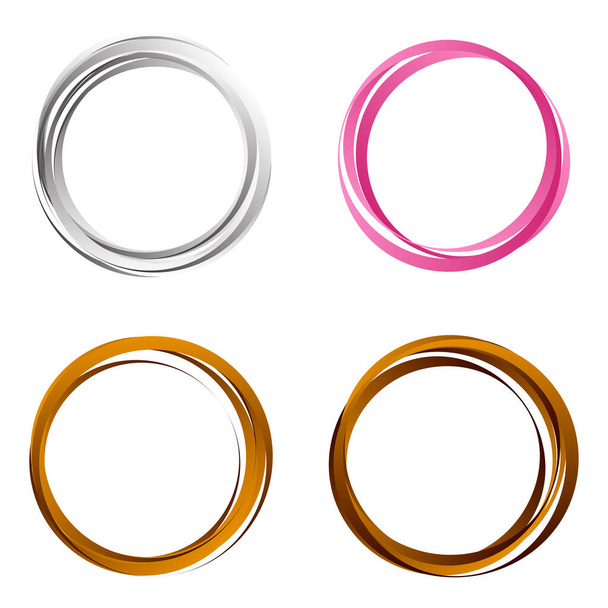 Random circles, rings circular element - Vector, imagen