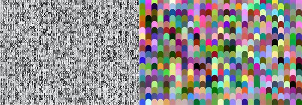 White noise texture set. Static interference grunge vector background. TV screen no signal. Pixel Style - Vector, Imagen