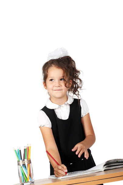 Little school girl - Фото, изображение