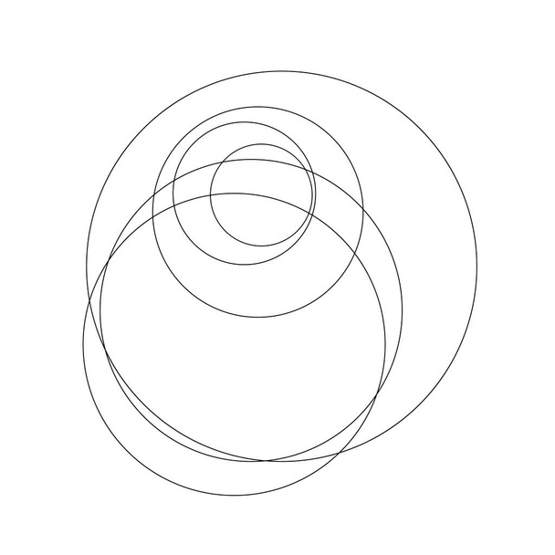 Random circles, circular rings geometric design element - Vektor, obrázek