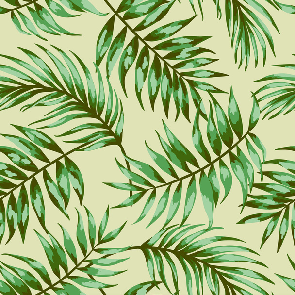 Pattern with tropical leaves - Вектор, зображення