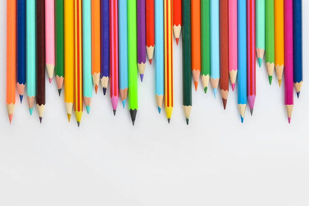 Colorful pencils isolated on white background - Photo, Image