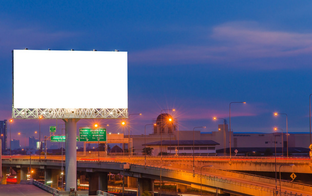 Blank billboard at twilight time for advertisement. - Photo, Image
