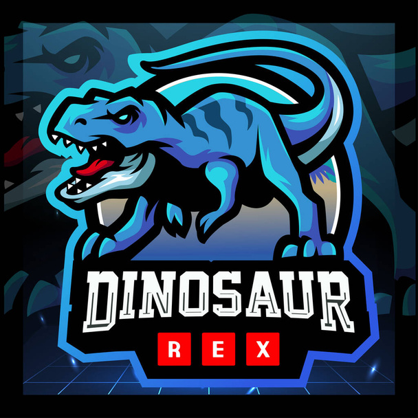 La mascota de Dinosaurus rex. insignia de esport - Vector, Imagen