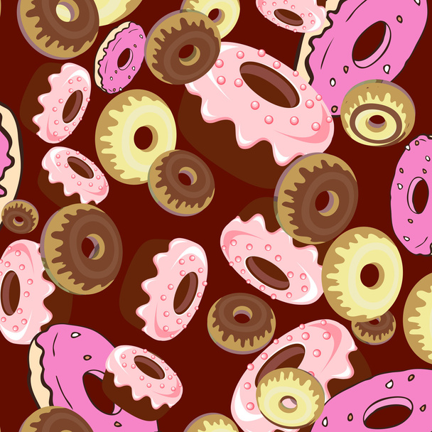 Background with donuts - Vector, afbeelding