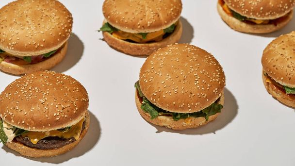 Set of classic tasty and appetizing fresh burgers - Fotó, kép