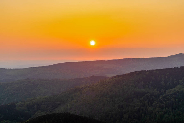 Fantastic sunset on the heights of the Thuringian Forest around the Rennsteig and enjoy the beautiful nature at the same time. - Valokuva, kuva