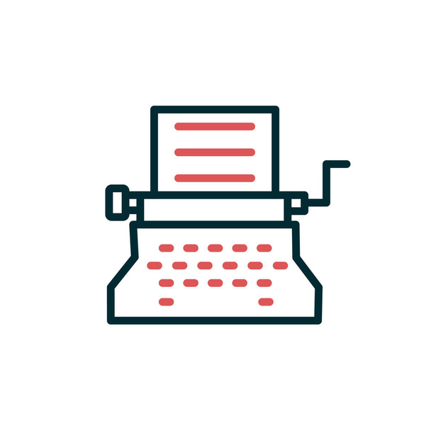schrijfmachine met een letter, vectorillustratie - Vector, afbeelding