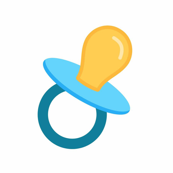 Blue baby pacifier. Flat illustration. vector image - ベクター画像