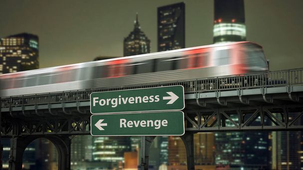 Utca jel az irány út a megbocsátás versus Revenge - Fotó, kép