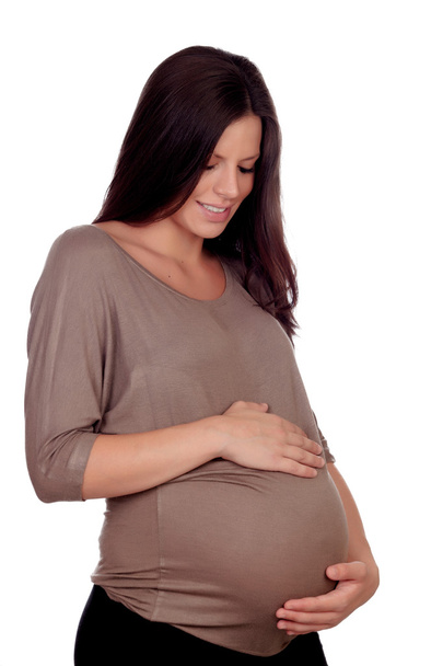 schöne schwangere Frau lächelt - Foto, Bild